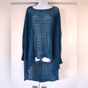 NWT Grace & Lace/ Teal Lace Knit Sweater/ Or Oversized Cardigan/ Size US L to 1X